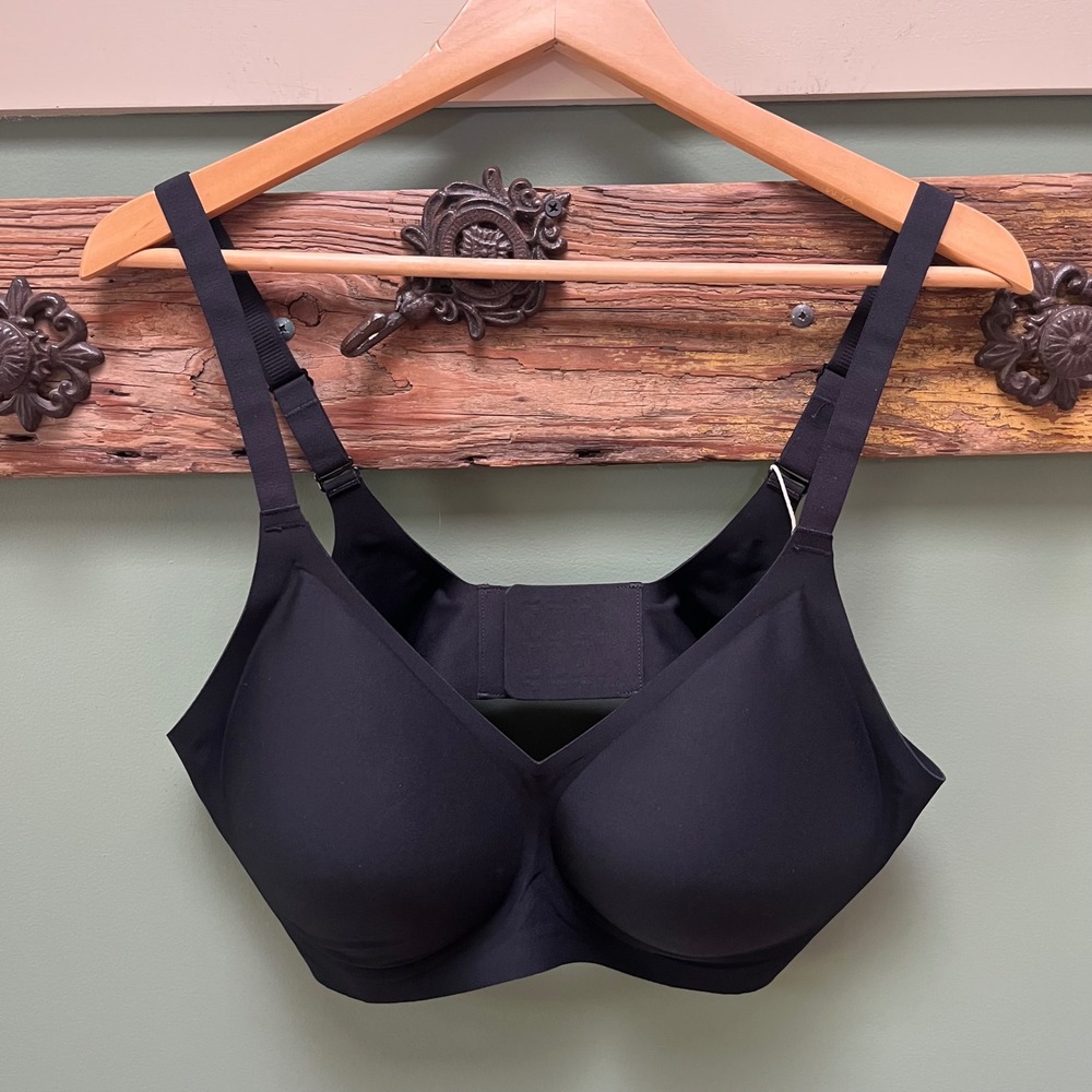 Celeste D'Or Curve‎ Black Wireless Seamless Bra 2XL Full Coverage Adjustable